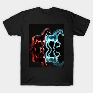 Fire and Ice Horses Too T-Shirt